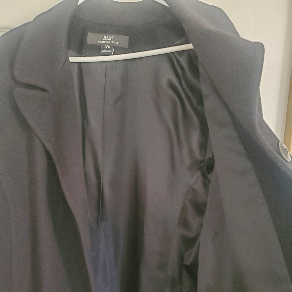 Elegant L.L.Collezioni Italia Black 100% Cashemere Women's Coat, Size 22W - Picture 5 of 8